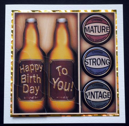 Birthday Beer Gift Set Wavy Corner Side Stacker Topper by VALERIE BOYLE