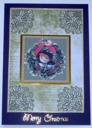 Ornate Floral Corner Olive A4 Backing Paper by VALERIE BOYLE