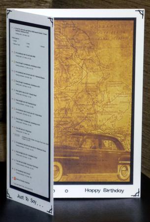 Car Map Roadtrip Vintage Tea A4 Backing Paper by VALERIE BOYLE