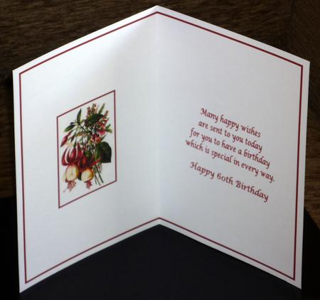 Pretty Floral 60th Birthday Insert by VALERIE BOYLE