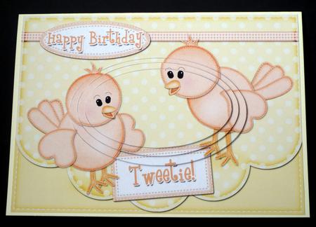 A5 Little Birdie Felties Oval Pyramage Topper by VALERIE BOYLE