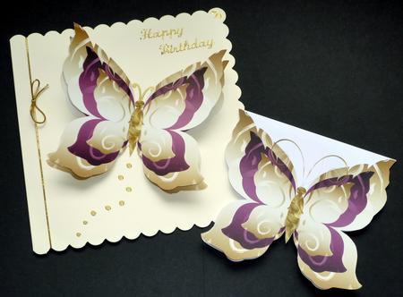 Metallic Butterfly with Swirls Shaped Card 3 by VALERIE BOYLE