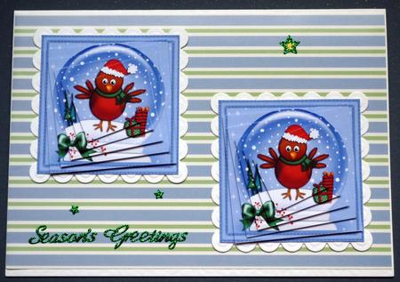 Christmas Robin Snowglobe Twisted Pyramage Sheet by VALERIE BOYLE