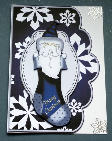 Santa Scalloped Card Front by VALERIE BOYLE