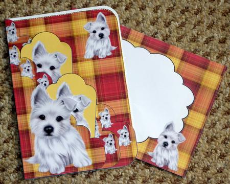White Terrier Puppy Scalloped Pocket Card Kit by VALERIE BOYLE
