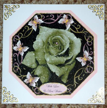 Rose & Butterflies Octagon Shaped Topper 8 by VALERIE BOYLE