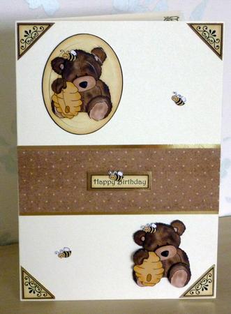 Beary Sweet - Oval Pyramid and Decoupage by VALERIE BOYLE