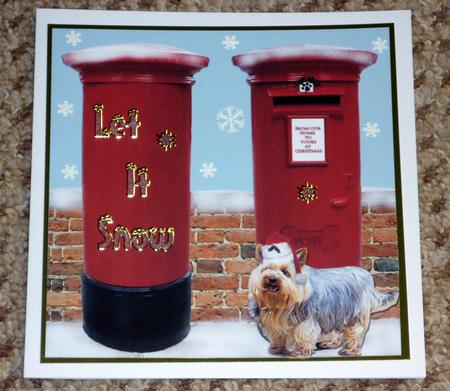 Yorkshire Terrier Christmas Post Box by VALERIE BOYLE