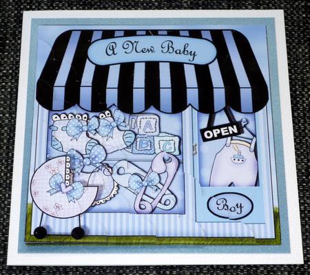 The New Baby Boy Shop Scallop Corner Side Stacker Topper by VALERIE BOYLE