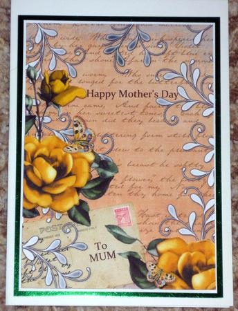 Burnt Orange Lemon Rose Postcard A4 Backing Paper by VALERIE BOYLE