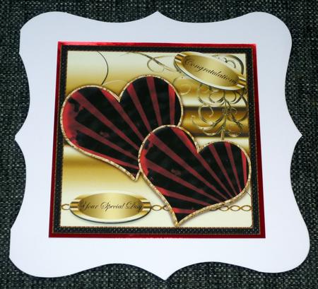 Two Hearts Valentine/ Anniversary/ Wedding Square Card 6 by VALERIE BOYLE