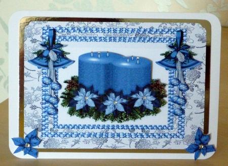 Christmas Blue Candles by VALERIE BOYLE