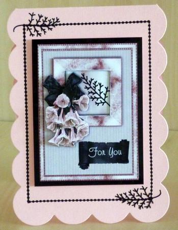 Pink Silk Corsage - Card Front or Topper with Decoupage by VALERIE BOYLE