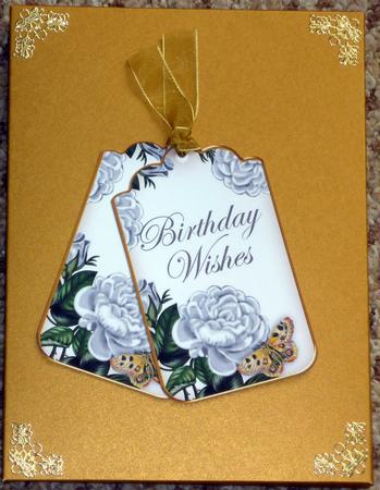 Silver Roses Birthday Wishes Sentiment Ink Saver Tag Sheet by VALERIE BOYLE