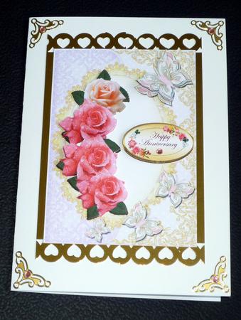 Roses & Butterflies Beautiful Card Front 2 by VALERIE BOYLE