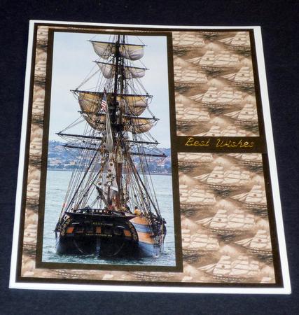Old Sailing Ship Sepia Background by VALERIE BOYLE