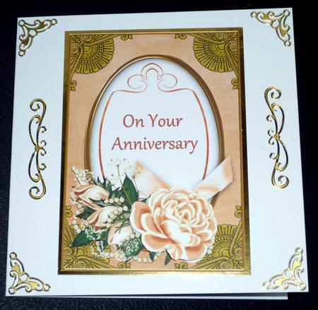 Peach Rose on Your Anniversary 7x5in Oval Step by Step by VALERIE BOYLE