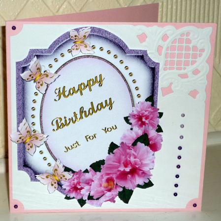 Blank Shaped Topper with Flowers & Butterflies 3 by VALERIE BOYLE