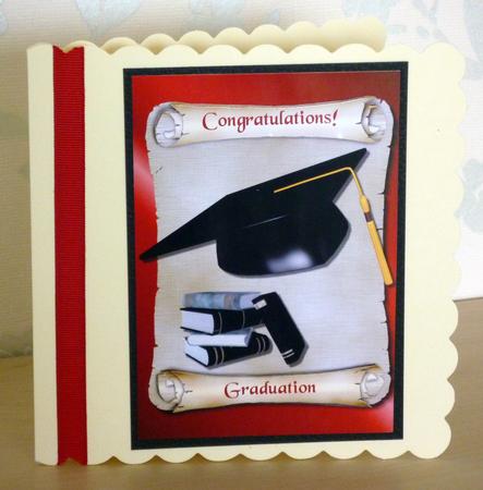 Graduation Scroll Decoupage Quick Card Front by VALERIE BOYLE