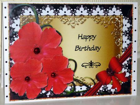 Red Hibiscus Various Occasions Step-by-step Card by VALERIE BOYLE