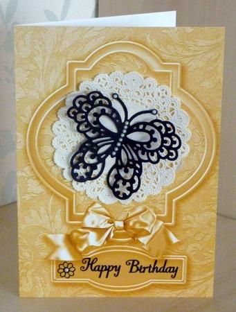 Cream Fancy Shaped Frame Card by VALERIE BOYLE