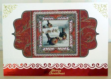 Robin Tug of Love Lace Bracket Wrap Card by VALERIE BOYLE
