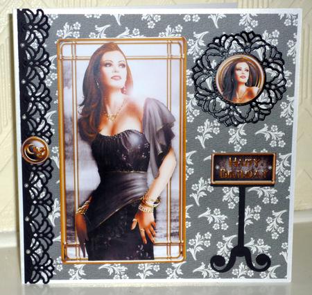 Art Deco Lady Pearl (black) Topper Sheet by VALERIE BOYLE