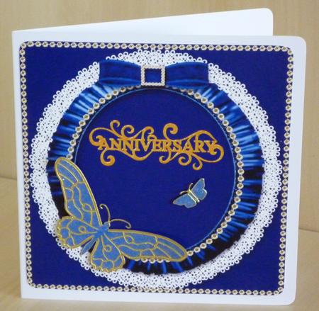 Bright Tones 6inch Square Lace Ruffle Card Front Kit by VALERIE BOYLE
