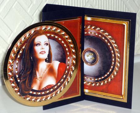 Art Deco Lady Pearl (red) Mini Easel by VALERIE BOYLE