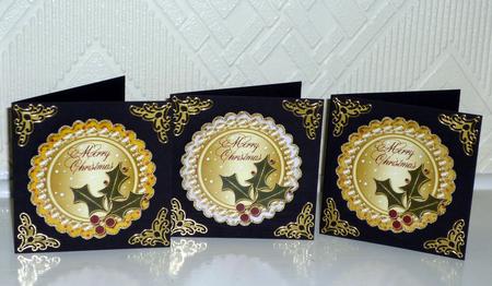 Christmas Scalloped Mini Toppers Set 3 by VALERIE BOYLE