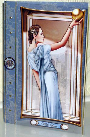 Art Deco Lady Pandore Light Blue Topper by VALERIE BOYLE