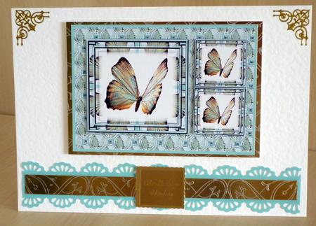 Turquoise Butterfly Feather Edge by VALERIE BOYLE