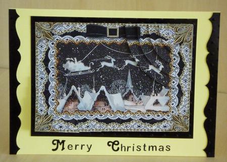Christmas Night Gold Lace 7x5inch Duo Corner Stacker by VALERIE BOYLE