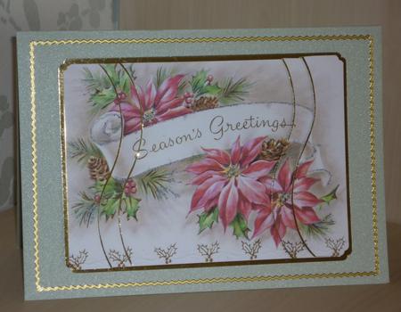 Pink Poinsettia Wavey Side Stacker by VALERIE BOYLE