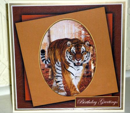 Beautiful Wild Tiger Card Topper by VALERIE BOYLE