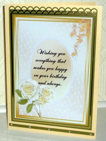 Card with Verse - Off White Roses by VALERIE BOYLE