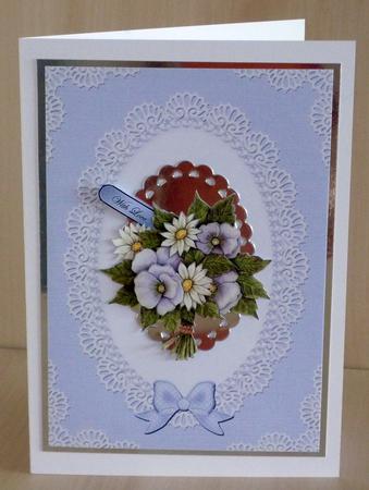 A4 Pearls and Lace Card Front by VALERIE BOYLE