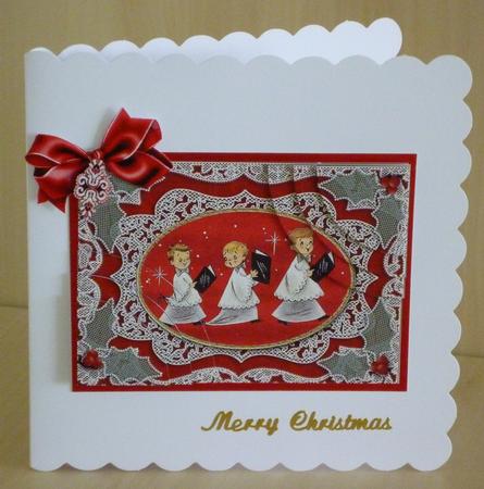 3 Choirboys Lace 7x5inch Duo Corner Stack Card Front by VALERIE BOYLE