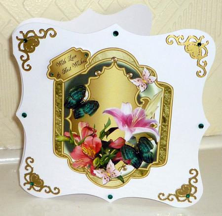 Layered Shaped Topper with Flowers & Butterflies 2 by VALERIE BOYLE
