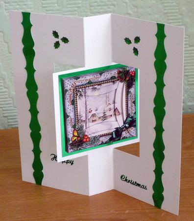 Winter Pub Holly Square Spiral Rounded Edge Stacker by VALERIE BOYLE