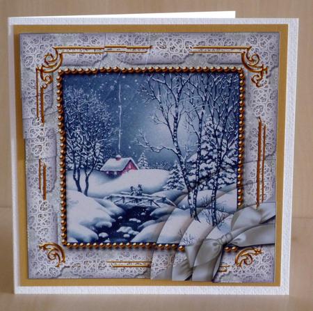 Blue Winter Walk 6 Inch Duo Corner Stack Card Front by VALERIE BOYLE