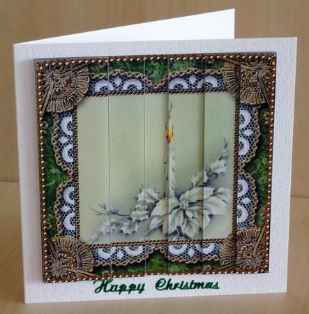 Pastel Poinsettia 5inch Square Straight 2 Side Stacker by VALERIE BOYLE