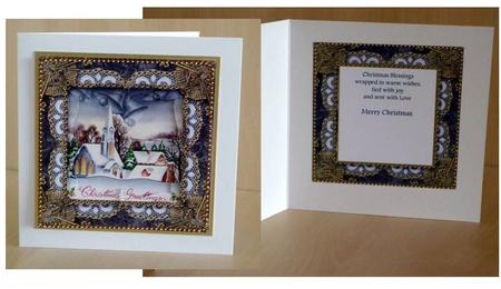 Christmas Church Lace 5inch Bracket Edge Spiral Stacker by VALERIE BOYLE