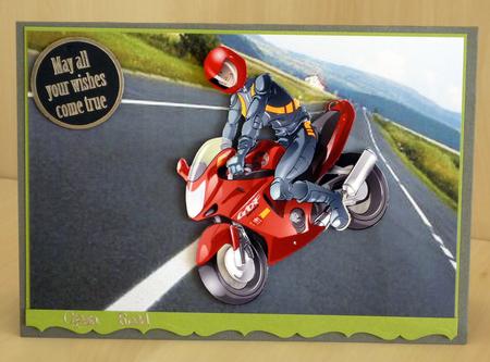 Biker Dude Red Decoupage Sheet. by VALERIE BOYLE