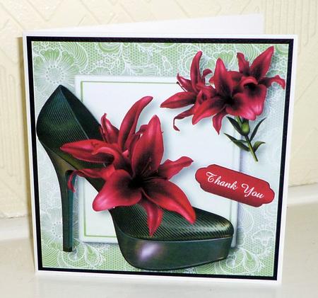 Stunning Shoes Lacey Square - the Venice - Red Lilies by VALERIE BOYLE