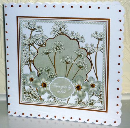 Olive Dotty Fmk Time Goes 7in Time Flower Decoupage Topper by VALERIE BOYLE