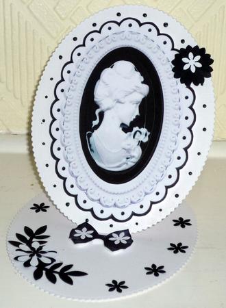Pretty in Black, Lady Cameo Oval Pyramids by VALERIE BOYLE