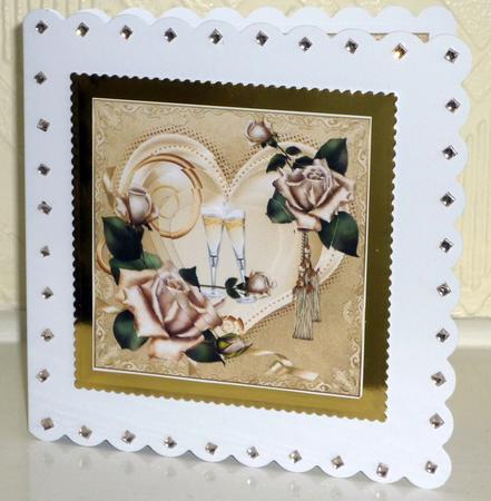 Golden Wedding Heart and Roses Pyramid by VALERIE BOYLE
