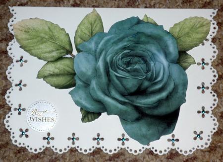 Aqua Rose Decoupage Sheet by VALERIE BOYLE
