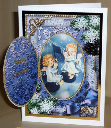 Singing Angels Snow A5 Locket Card Front by VALERIE BOYLE